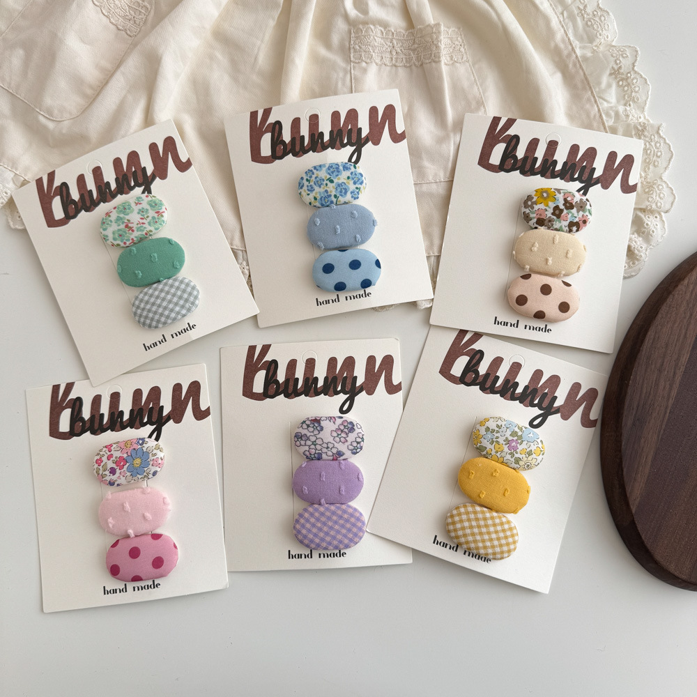 3pcs/set BB Clips Floral Print Barrettes Baby Girls Hair Clips Hairpins Hairgrips Korean Fashion Hair Accessories Kids Headwear