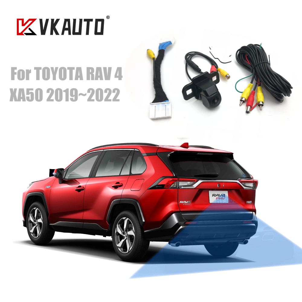 Vkauto สำหรับ Toyota RAV4 RAV 4 XA50 2018 ~ 2024 CCD/การมองเห็นได้ในเวลากลางคืน/สายอะแดปเตอร์ C30 kamera parkir mundur สำรอง