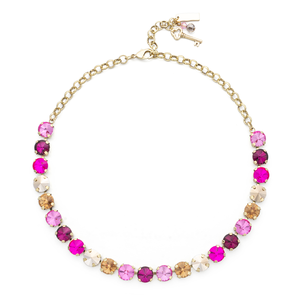 2023 Trendy Strass Halsband Gold Farbe Link Kette Bunte Kristall Anhänger Halskette Für Frauen Luxus Designer zirkon Schmuck