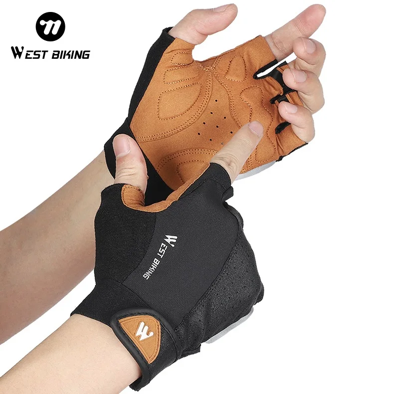 WEST BIKING Sports Cycling Gloves Half Finger Men Women MTB Bike Gloves Running Fitness Gym Riding Motorcycle Bicycle Gloves