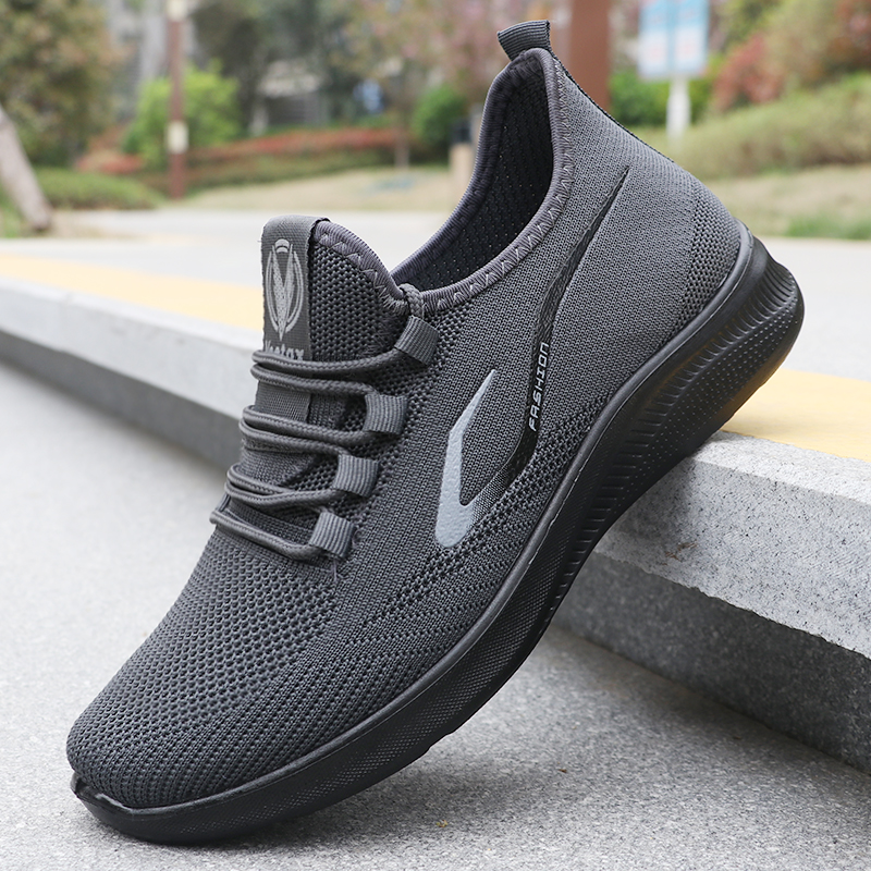 Modische, solide, gewebte, gestrickte Laufschuhe für Herren – leicht, atmungsaktiv, rutschfest – perfekte Sportschuhe für den Außenbereich