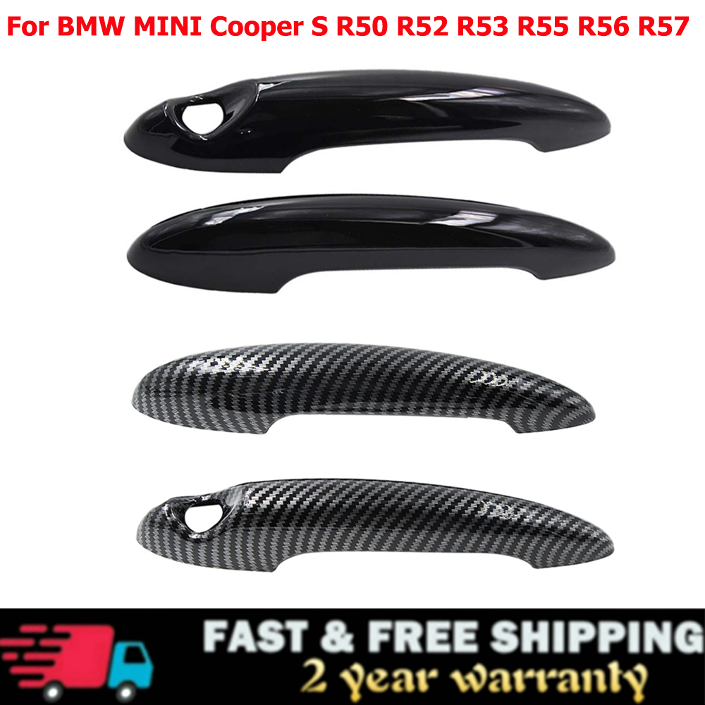 Cubiertas para manijas de puerta de coche en negro brillante o fibra de carbono para BMW MINI Cooper S R50 R52 R53 R55 R56 R57 R58 R59 R61