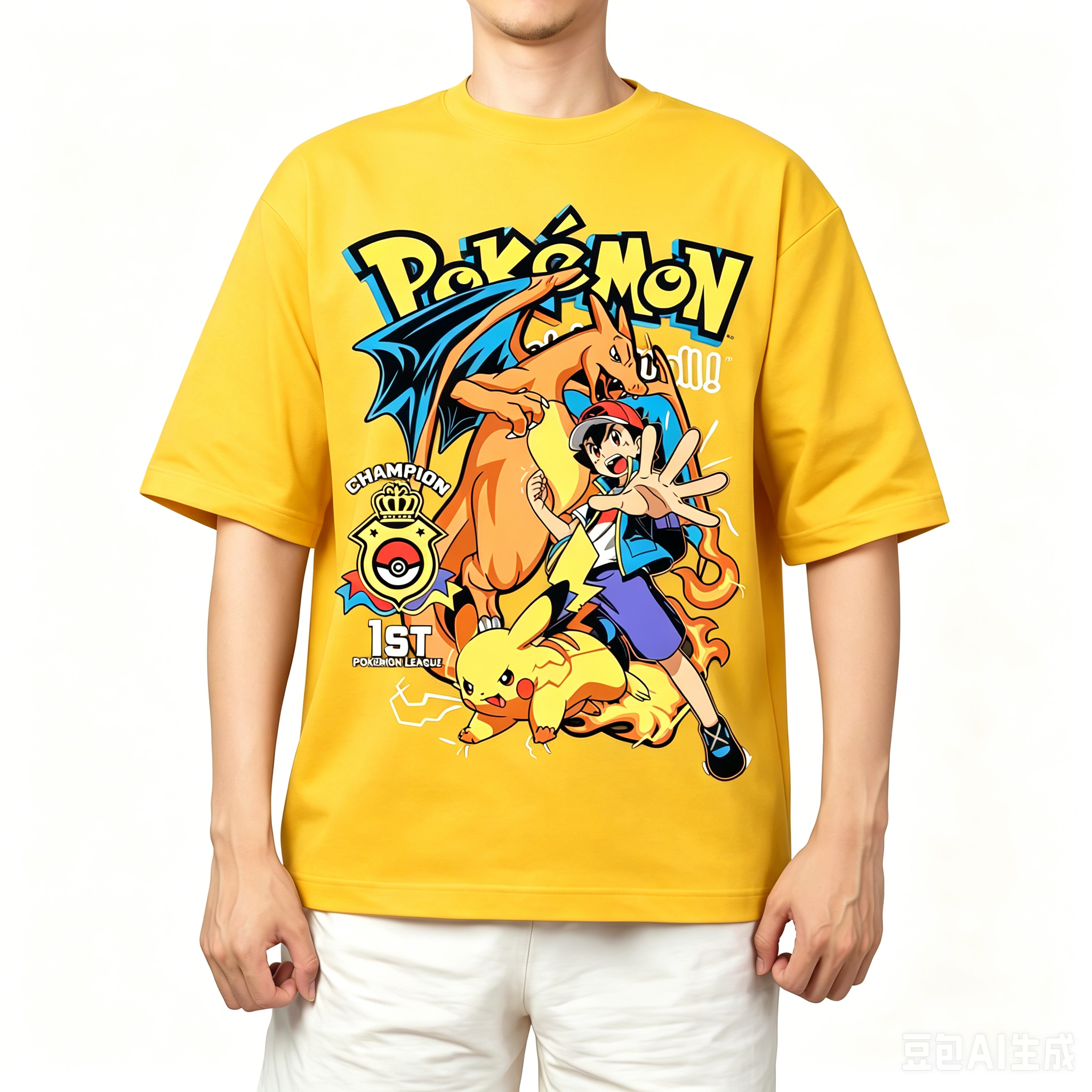 Kaos Katun Pokemon 2026 untuk Dewasa & Anak-anak, Pikachu, Gengar, Mew, Kaos Lengan Pendek untuk Anak Laki-laki