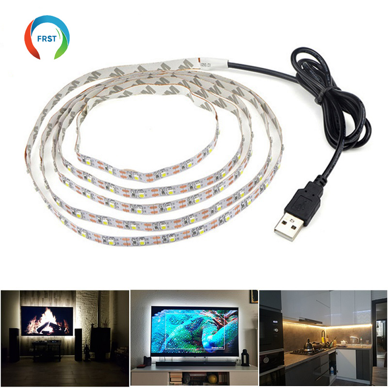 DC 5V USB LED bandes 2835 5050 blanc chaud blanc RGB Tira LED bande TV fond éclairage bande décor à la maison lampe 1-15m
