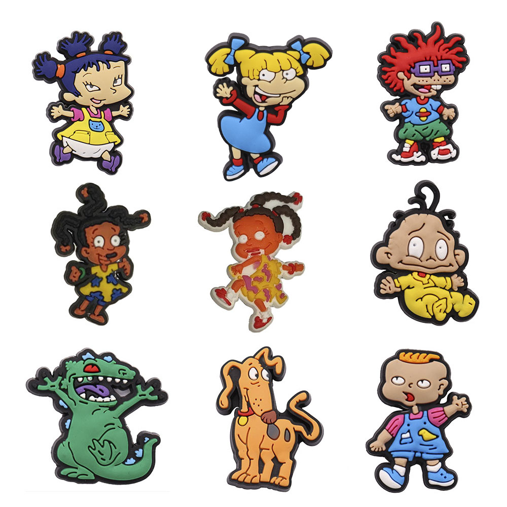 1 pçs pvc bonito dos desenhos animados sapato encantos impertinente meninas meninos bebê dinossauro cão fivela diy buraco sapatos acessórios decorações presente do miúdo