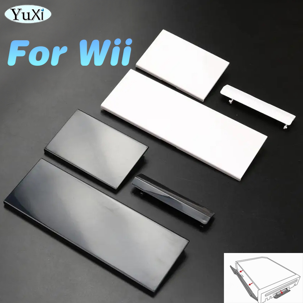 1 ensemble pour Wii carte mémoire fente de porte couvercle 3 en 1 coque de protection couvercle Console de jeu pour Nintend WII noir blanc pièce de rechange