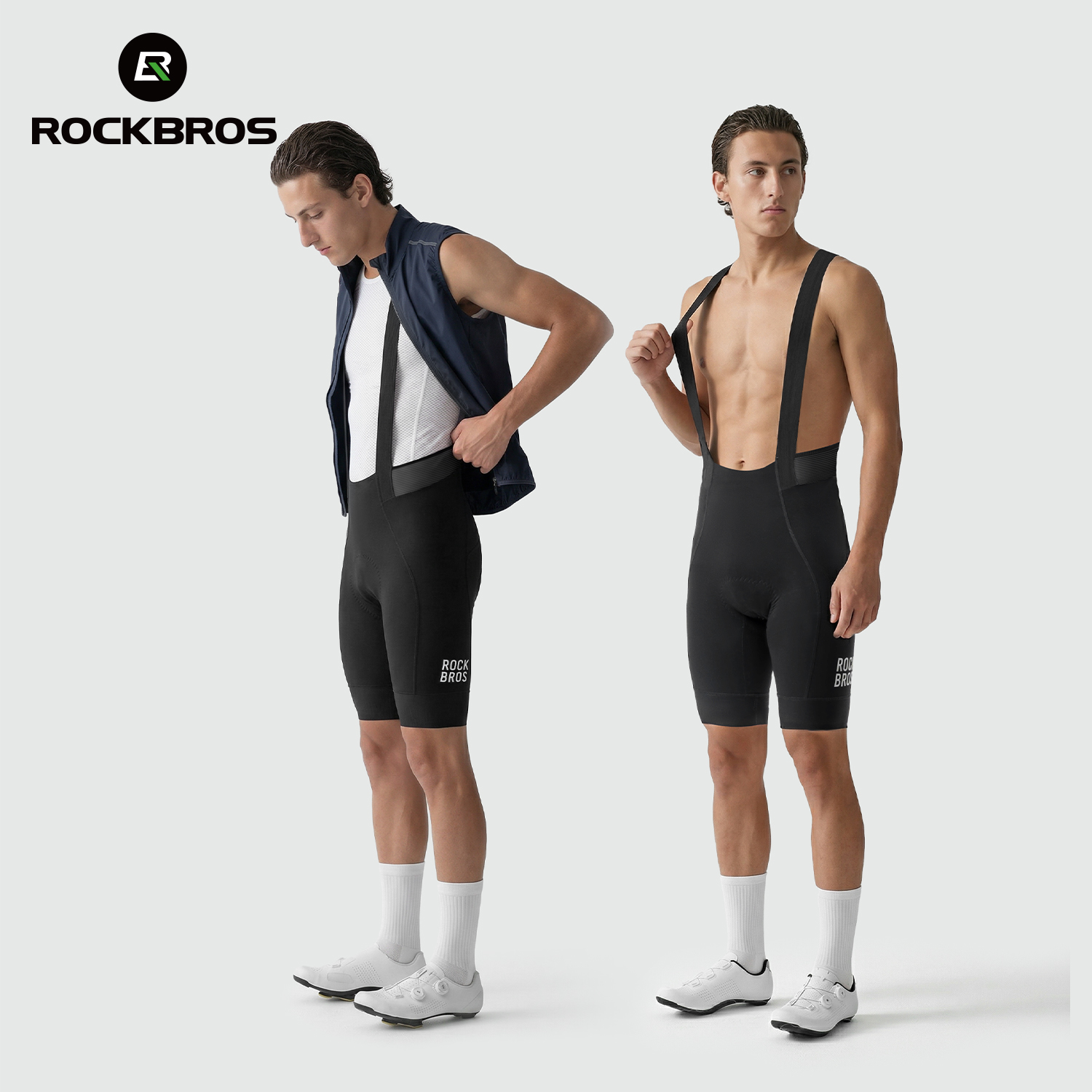 ROCKBROS Fahrrad-Trägerhose für Herren, Sommer, atmungsaktiv, bequem, hochelastisch, mit 3D-Stoßdämpfung