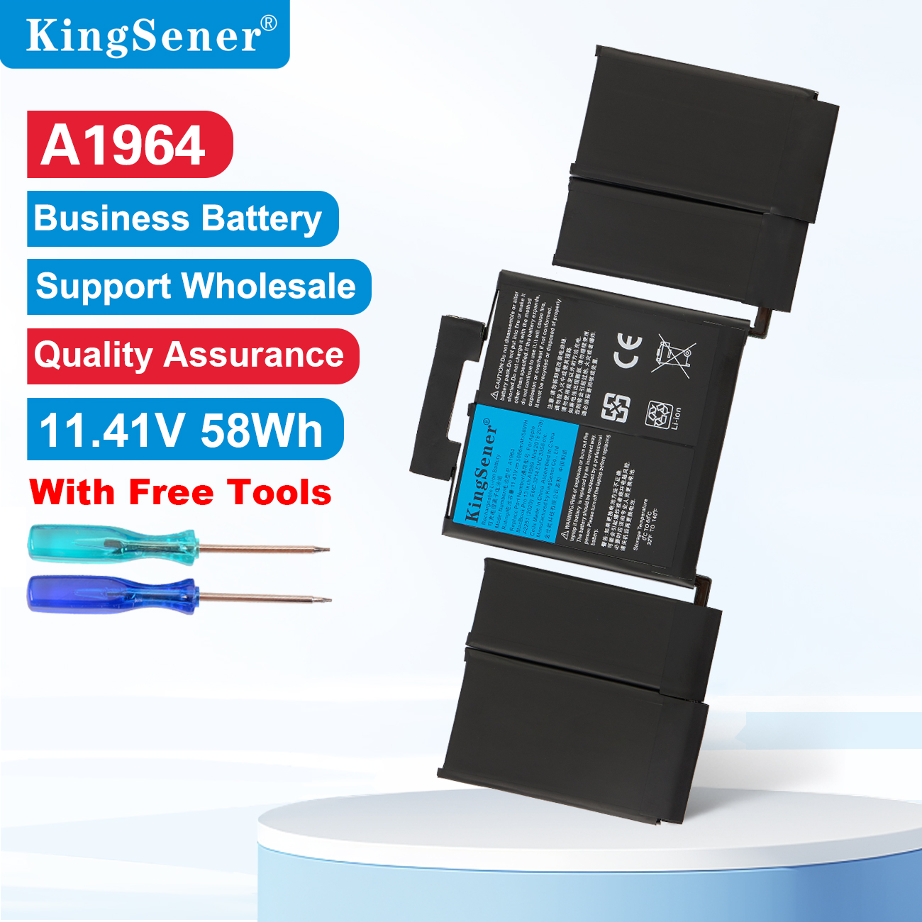KingSener A1964 แบตเตอรี่แล็ปท็อปสําหรับ Apple MacBook Pro A1989 13 "(2018/2019) A2251 (2020) EMC3214 EMC3358 020-02497 MR9Q2LL/A 58Wh
