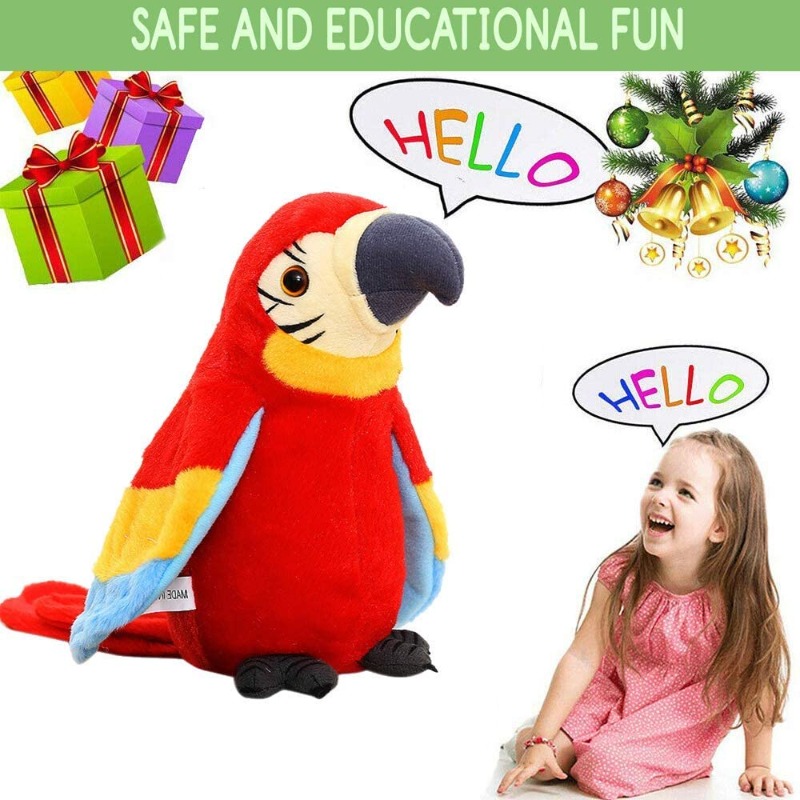Falando arara papagaio repetir o que você diz brinquedo de pelúcia animal de pelúcia registro eletrônico animado pássaro falando papagaio brinquedos de pelúcia para animais de estimação