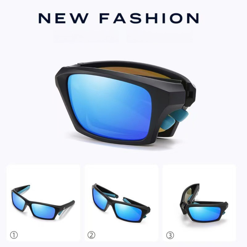 Nouvelle mode lunettes de soleil polarisées hommes pliant carré lunettes de soleil pour femmes Vintage Portable pliant conduite lunettes nuances UV400