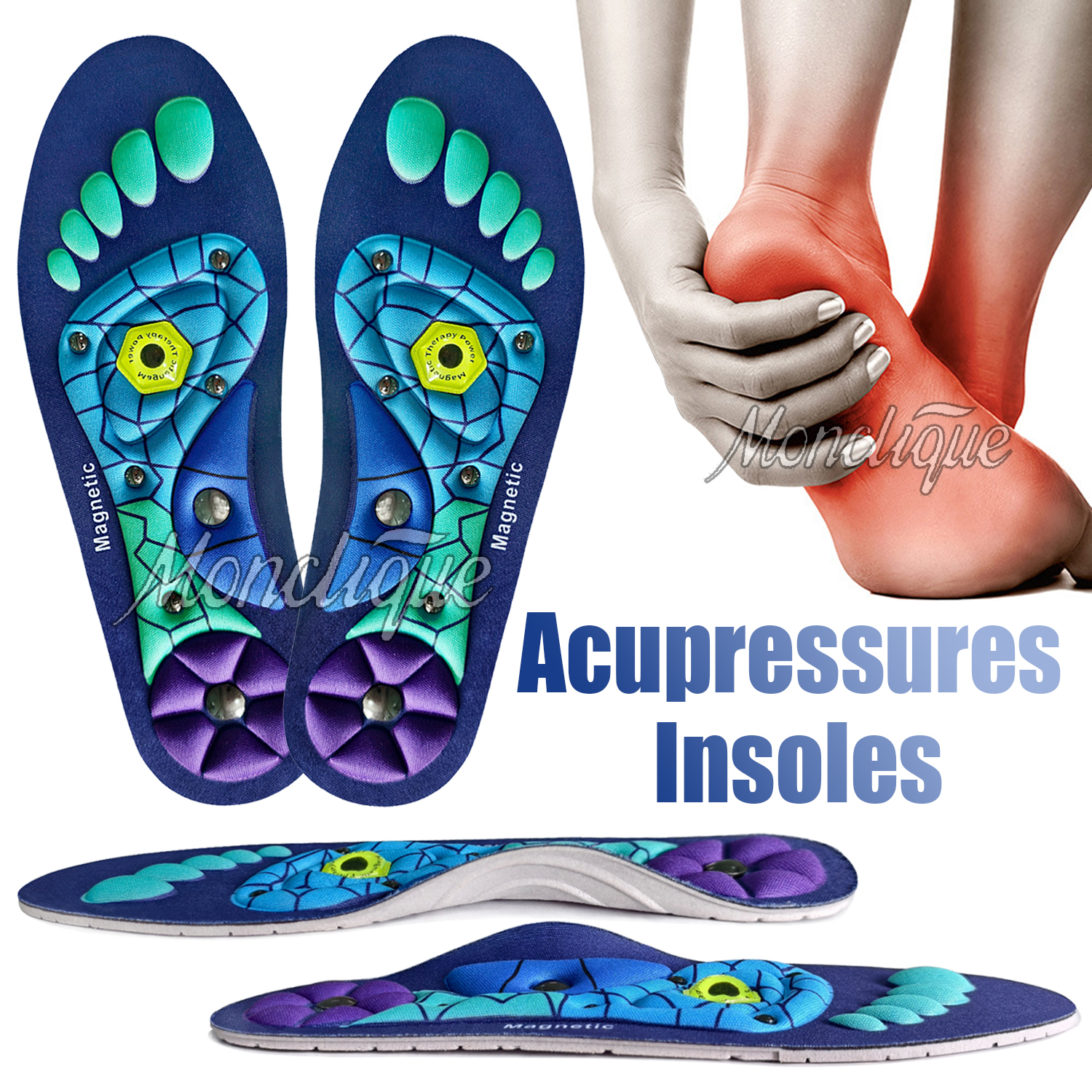 Terapia magnetica medica Solette per digitopressione Massaggio Piede Perdita di peso Sottopiede dimagrante Anti-fatica Assistenza sanitaria Cuscinetti per scarpe sportive