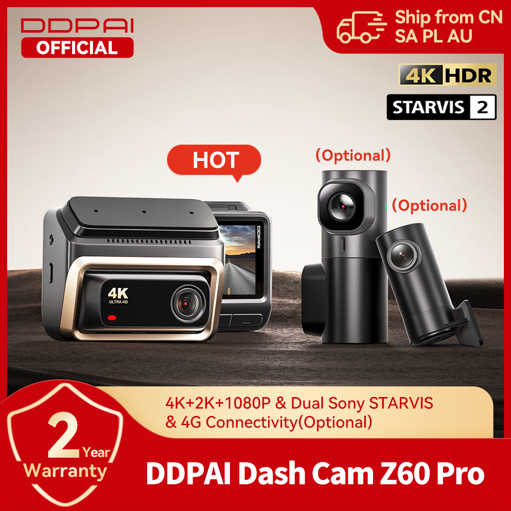 DDPAI Z60 Pro 4K Dashcam Auto-Kamera mit GPS, Dual-SONY-Sensor, WLAN, ADAS, Nachtsicht und DVR-Videorekorder