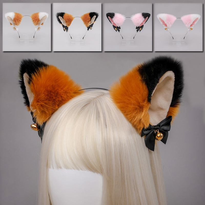 アニメ猫キツネの毛皮の耳ヘアフープかわいいヘアバンドナイトパーティークラブコスプレヘアクリップ女の子耳ヘアバンドロリータヘアアクセサリー