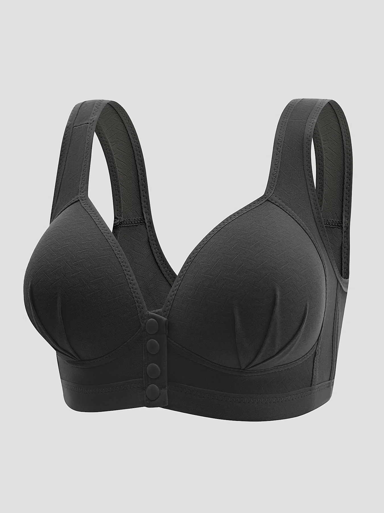 Soutien-gorge sans fil confortable avec bonnets fins en coton, soutien et mise en forme respirants – Imprimé floral légèrement rembourré @ T36
