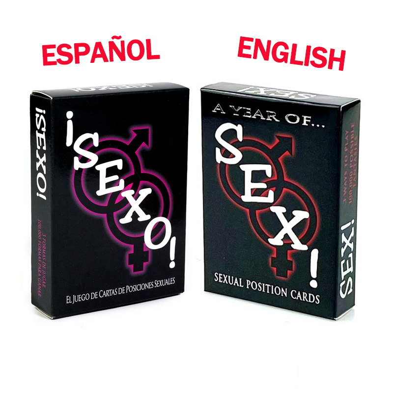 Cartões de posição sexual em inglês e espanhol, dramatização, jogos adultos, comandos de quarto, brinquedos sexuais para casais, 18 + produtos eróticos