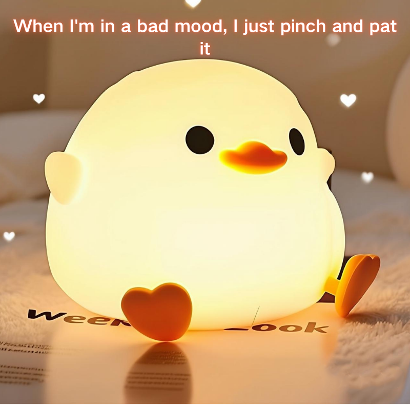 Lindo pato DoDo LED luz nocturna sensible al tacto regulable recargable lámpara de noche de silicona para guardería y dormitorio