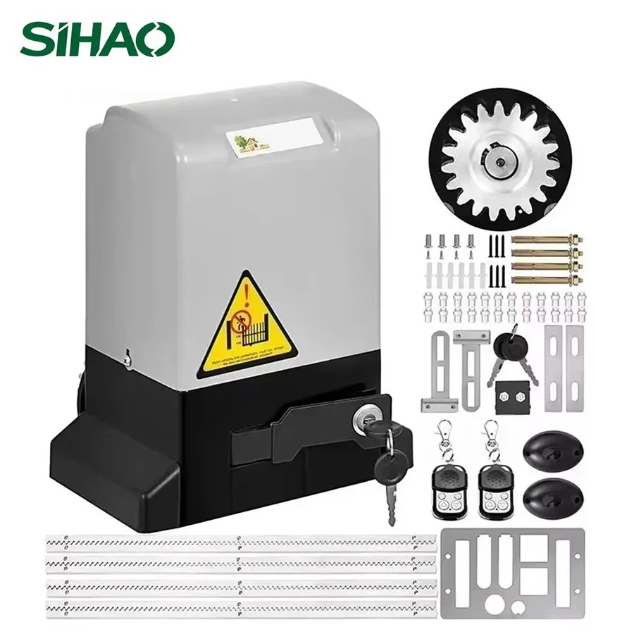Sihao Automatischer Toröffner, 1300 lbs, elektrischer Garagentoröffner, verschiebbar, 2 Schlüssel mit 4 m Regalen, Betreiber für Hotelfabrik, Schule
