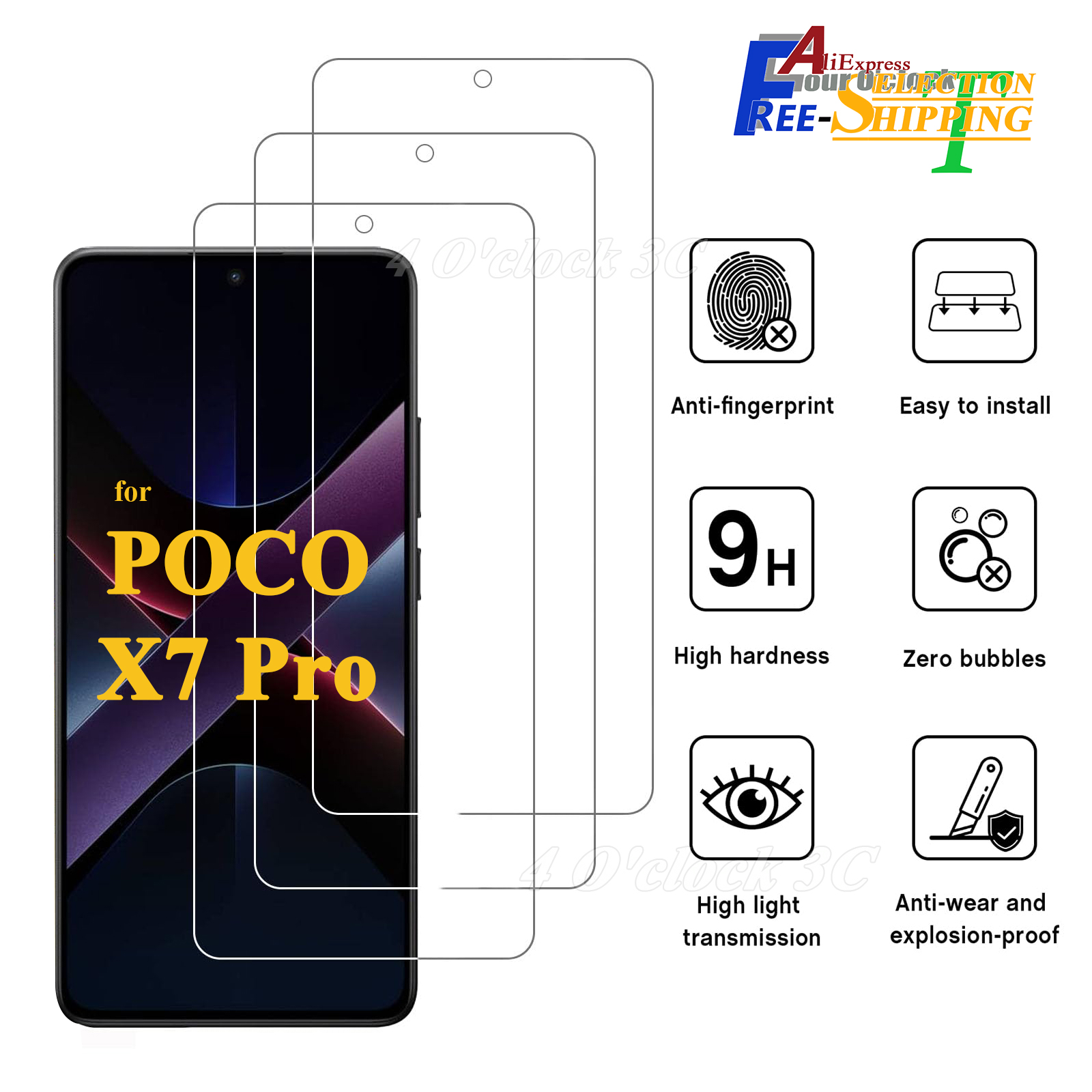 Per POCO X7 Pro Xiaomi Proteggi schermo da 6,67 pollici Vetro temperato Cristallo Mica 9H HD Trasparente Trasparente