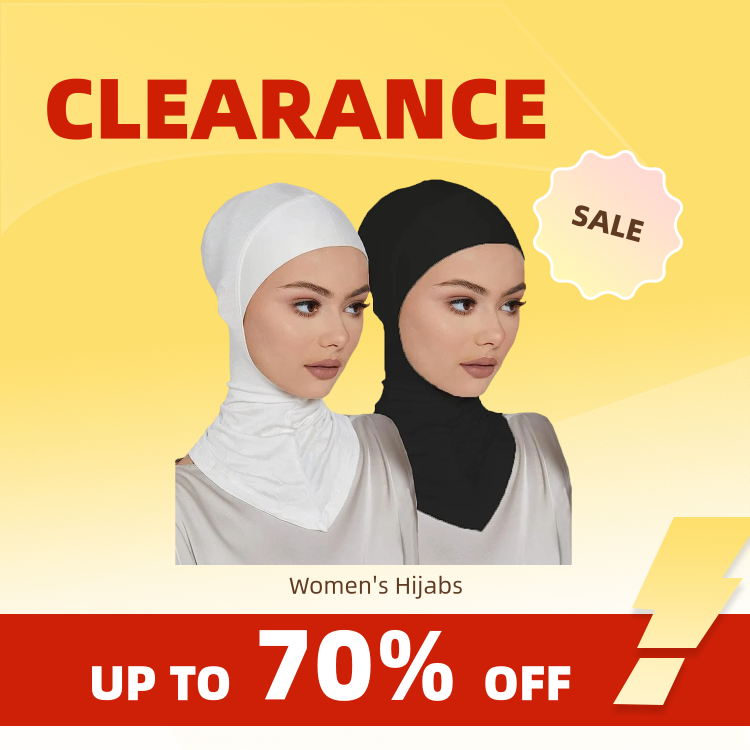 Liquidação: Toucas Turbante para Mulheres Muçulmanas, Toucas Internas de Hijab em Modal, Toucas Elásticas de Cobertura Total, Toucas Tipo Xale com Cobertura Completa do Pescoço_Contin