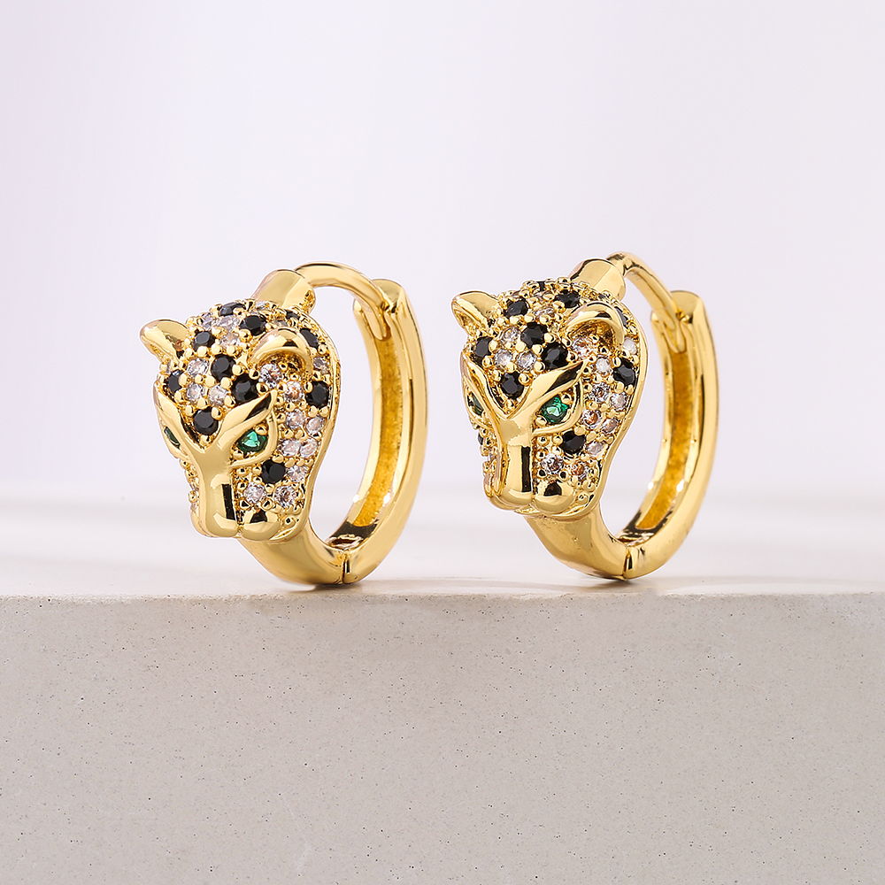 NEWBUY 2024 di Nuovo Modo di Colore Dell'oro In Acciaio Inox Gioielli Da Sposa di Lusso AAA CZ Zircone Leopardo Orecchini Per Le Donne Eleganti Regalo