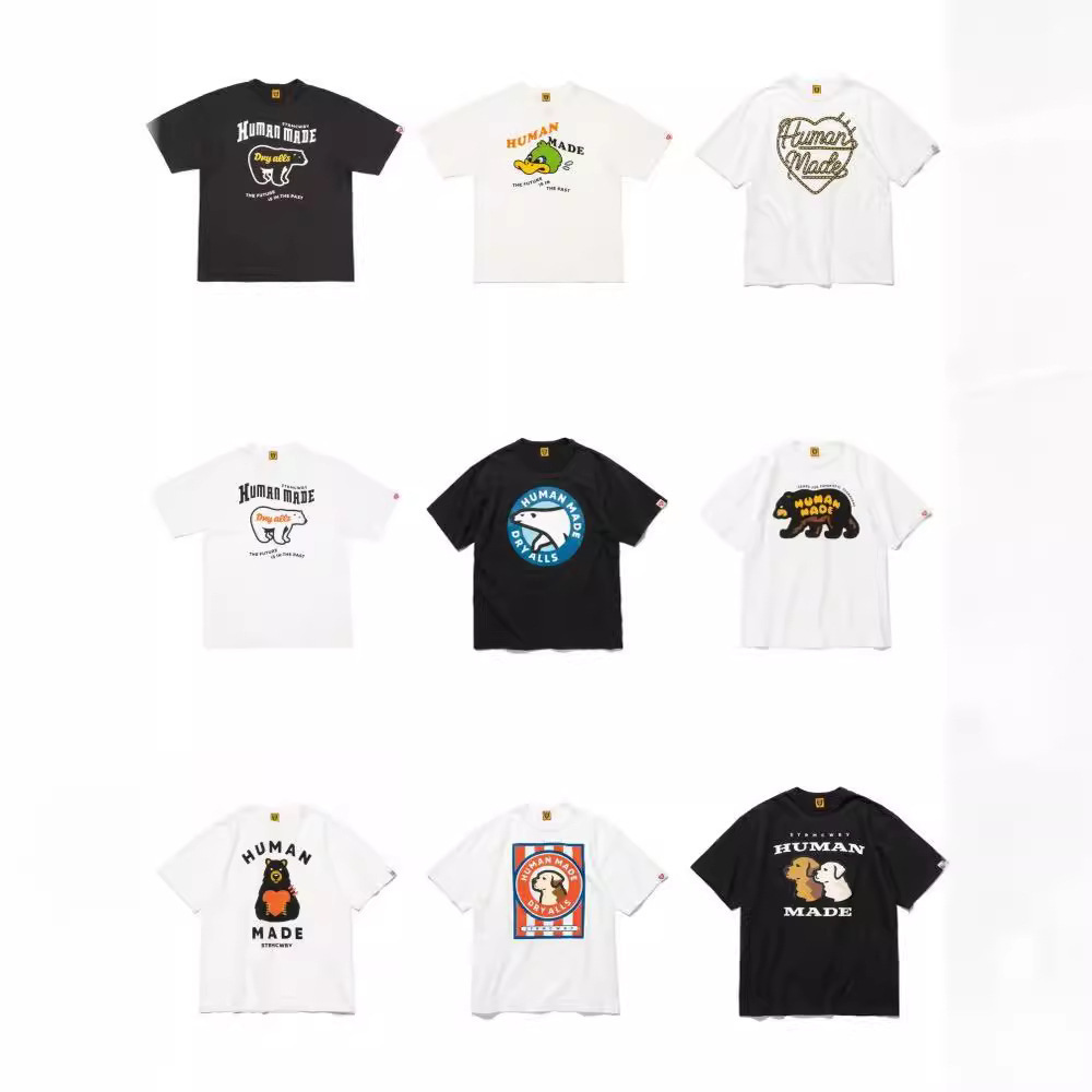 Sommer 2026 HUMAN MADE Niedliches Tier-Print Kurzarm-T-Shirt für Herren und Damen, Lockeres Japanisches Casual-Oberteil für Paare