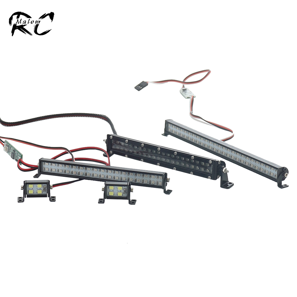 4.8-7.4V Lampu Atap Putih/Warna-warni Lampu LED Bar untuk RC Crawler Mobil X MAXX TRX4 Bronco 2021 SCX10 Capra RBX10 D90 WPL C24