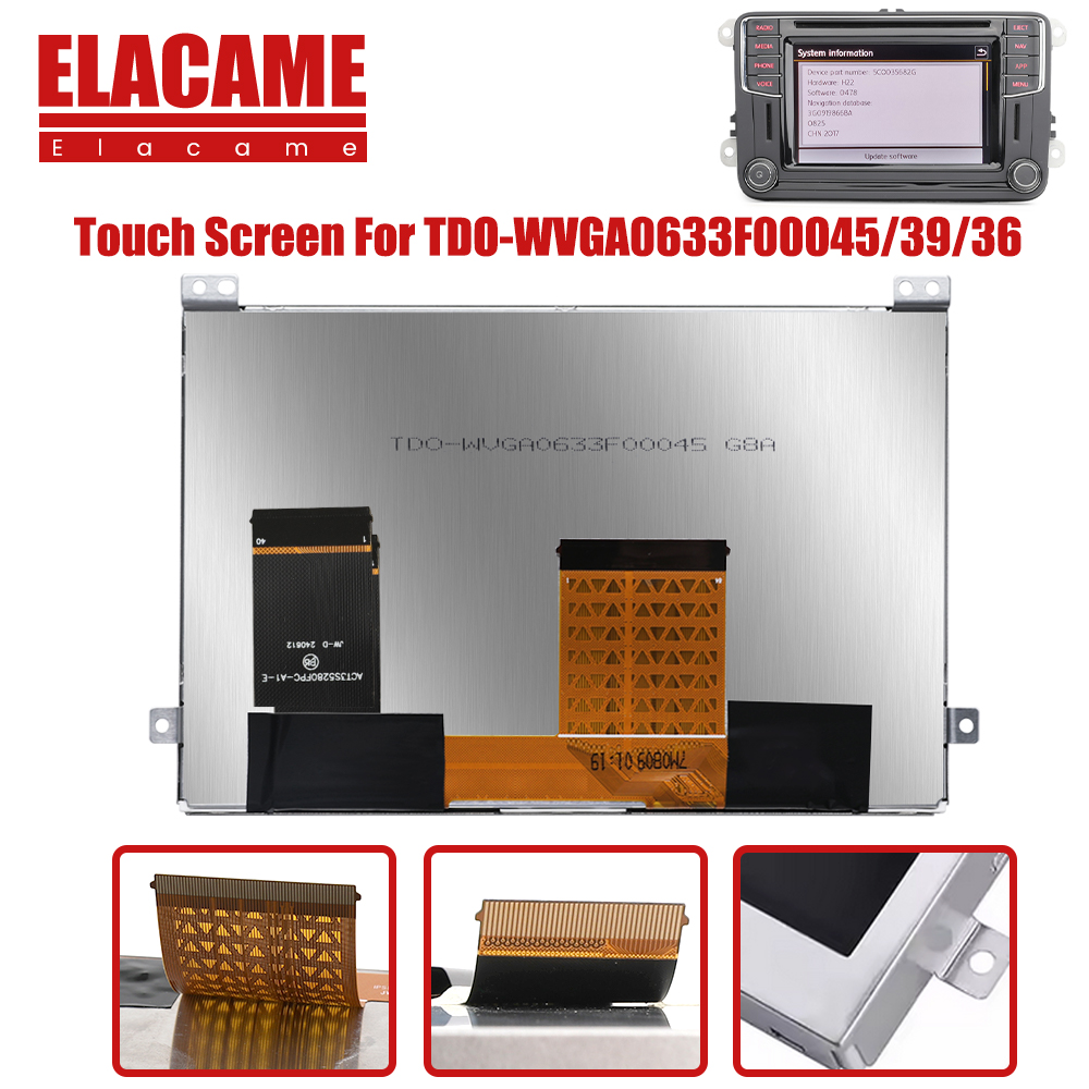หน้าจอ LCD แบบสัมผัสแท้รุ่น TDO-WVGA0633F00045 สำหรับ VW Golf Polo Jetta Passat CC Tiguan Caddy Amarok อะไหล่เครื่องเสียง MIB2