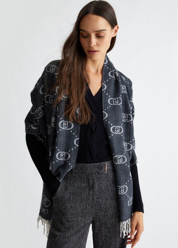 2024 Hot Italian luxury brand embroidery jacquard alphabet multi-function thick warm scarf original single foreign trade