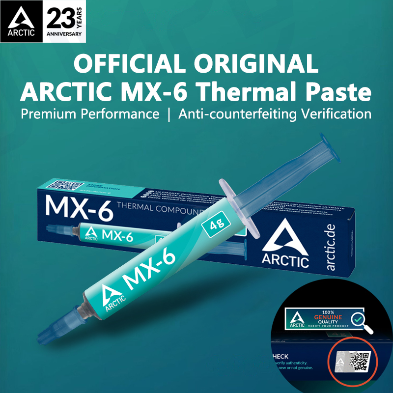 Arctic AC mx-6サーマルペースト、コンピューター、PC、ラップトップ、CPU、GPU、ビデオカード、チップ、オリジナル用のシリコングリース