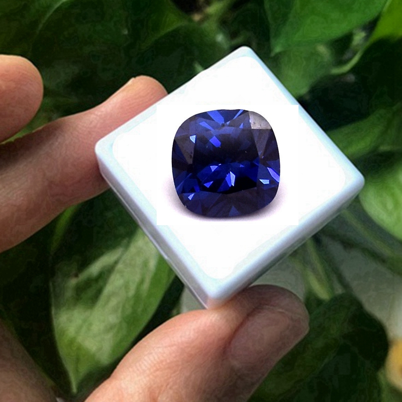 Batu Permata Tanzanite Biru Alami Bentuk Cushion AAAA+ 12×12mm 10.50Ct Untuk Pembuatan Perhiasan