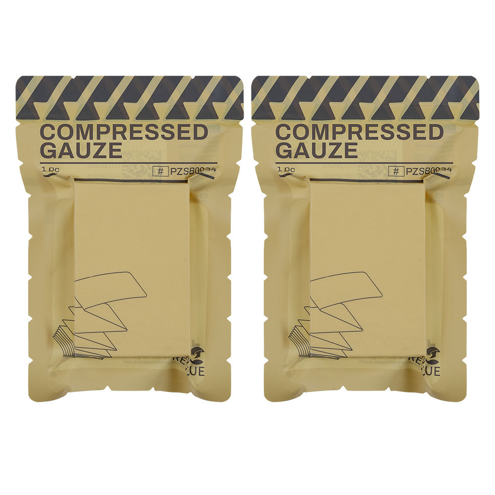 Gasa comprimida de rescate de rinoceronte para vendaje de heridas estéril de emergencia, primeros auxilios para acampar y hacer senderismo