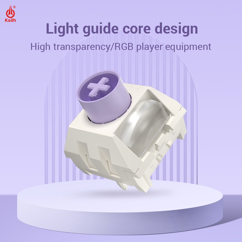 Kailh BOX Taro Ice Cream Keyboard Switch, Pro Ice Cream, Rine Silver Full Pom, Quick Trigger, Mechanical Switch for Game, 1 Pc, 3 Pcs, 5Pcs