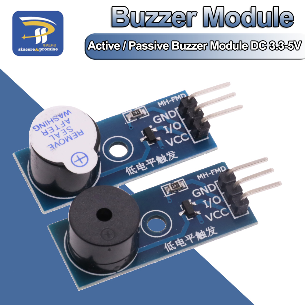 Módulo de zumbador activo/pasivo de alta calidad DC 3,3-5V para Arduino Smart Car DIY Kit tablero de Control de disparo de bajo nivel Sensor de sonido