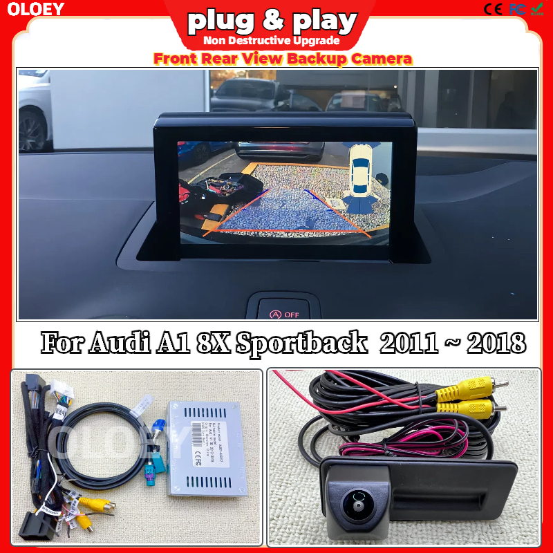 Reverse Aid ชุดกล้องสําหรับ Audi A1 8X Sportback 2011 ~ 2018 หน้าจอเดิม Plug & Play HD ที่จอดรถด้านหน้าด้านหลังกล้องสํารอง