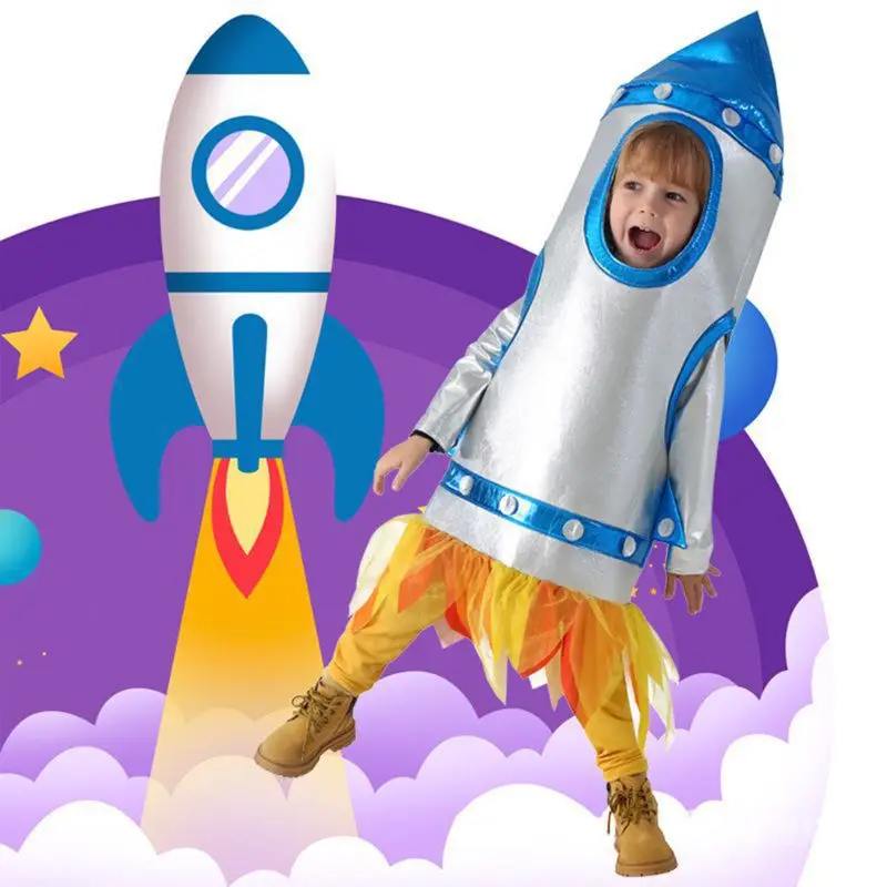 子供のための宇宙ロケットスーツ,クリエイティブなコスプレ衣装,楽しいパフォーマンスアクセサリー,カーニバルパーティー