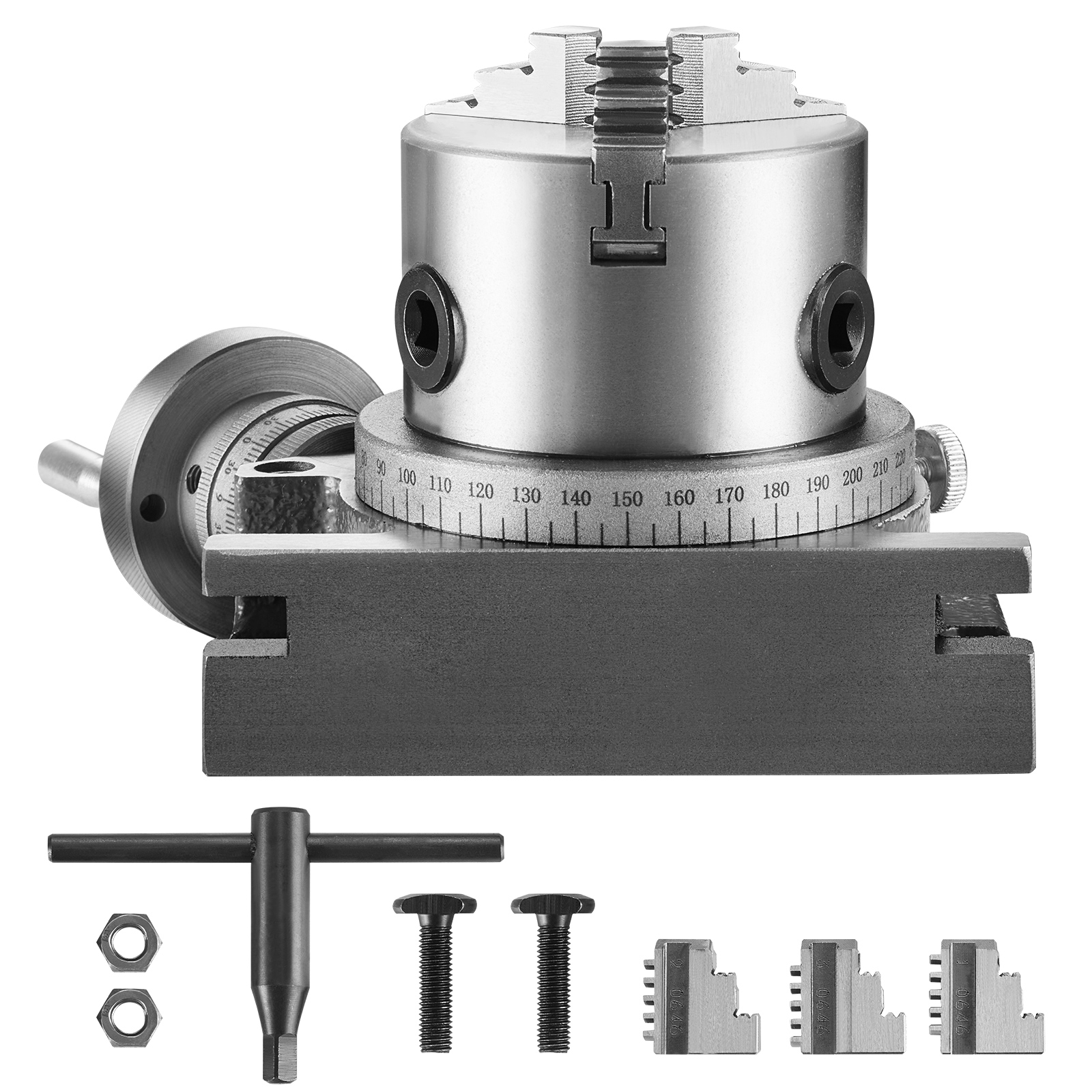 Mesa rotativa de fresagem de precisão SucceBuy modelo vertical horizontal de 4 ''/100 mm com ferramentas de indexação de mandril de 3 mandíbulas para fresadoras