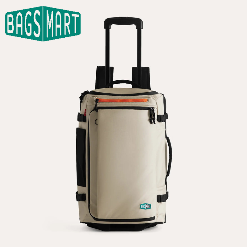 Рюкзак-чемодан BAGSMART 43 л на колесиках с гладкими полиуретановыми колесами, большой вместимости, для ручной клади, дорожный чемодан-тележка