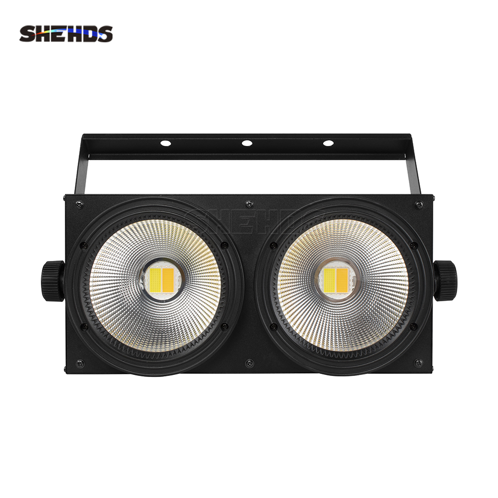 SHEHDS 2 yeux 200W LED 2IN1 COB blanc chaud froid éclairage 2X100W Blinder éclairage fête de mariage Bar DMX lumières de noël public