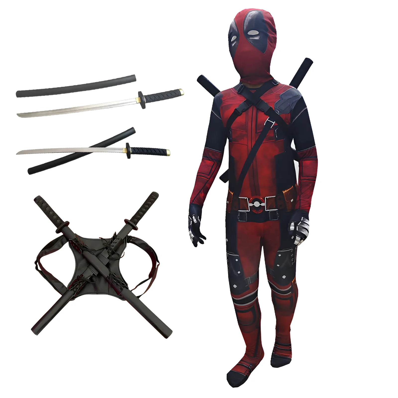 Disfraz de superhéroes Deadpool para niños, disfraz de Halloween para niños, traje de Deadpool para niños, mono, disfraz de superhéroe Deadpool para niños