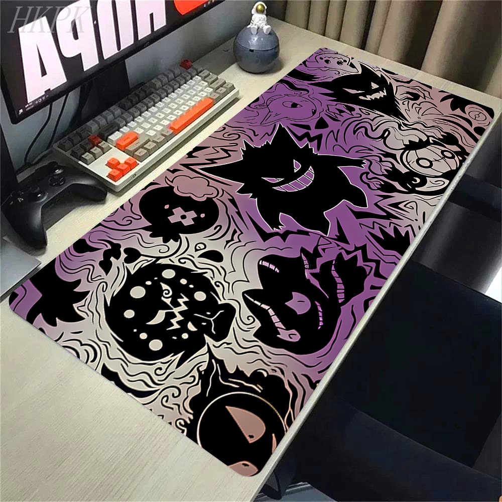 Fioletowa japońska podkładka pod mysz Anime PC Cool P-pokemon Gamer Cabinet Keyboard Rug XXL G-gengar Extended Desk Mat Laptop Kawaii Mousepad
