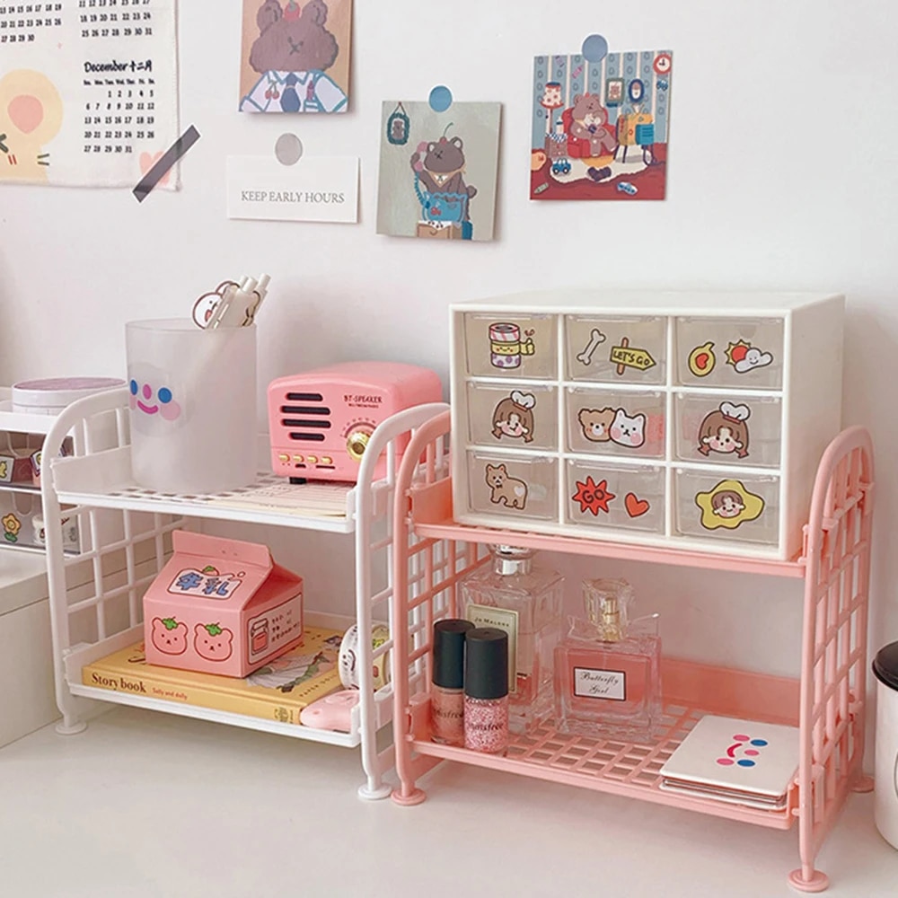 Étagère de rangement de bureau horizontale haute apparence, simple, multi-distributeur, dortoir, ordinateur, bureau, disponible, 1 pièce