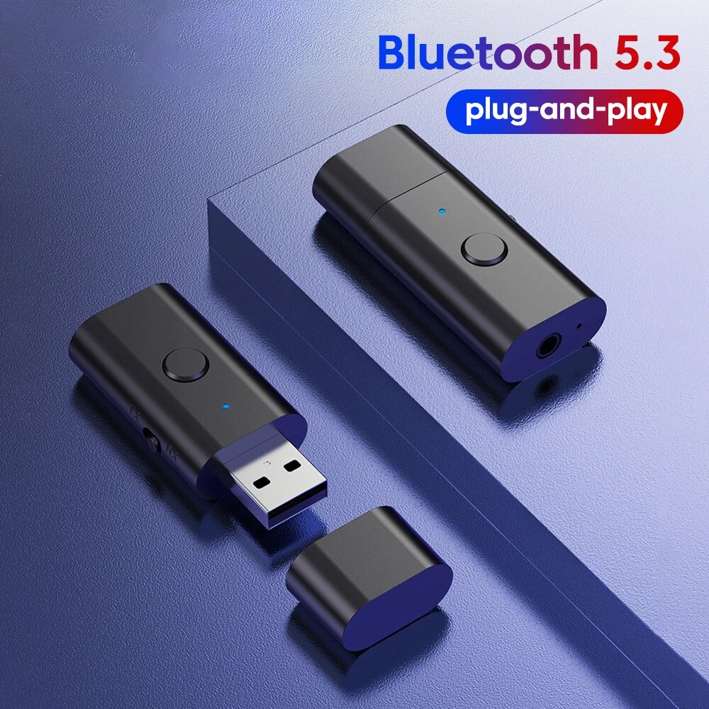 USB ワイヤレス Bluetooth アダプタ 5.3 トランスミッタレシーバ AUX 3.5 ミリメートルオーディオアダプタ家庭用車の音楽システム USB Aux 音楽