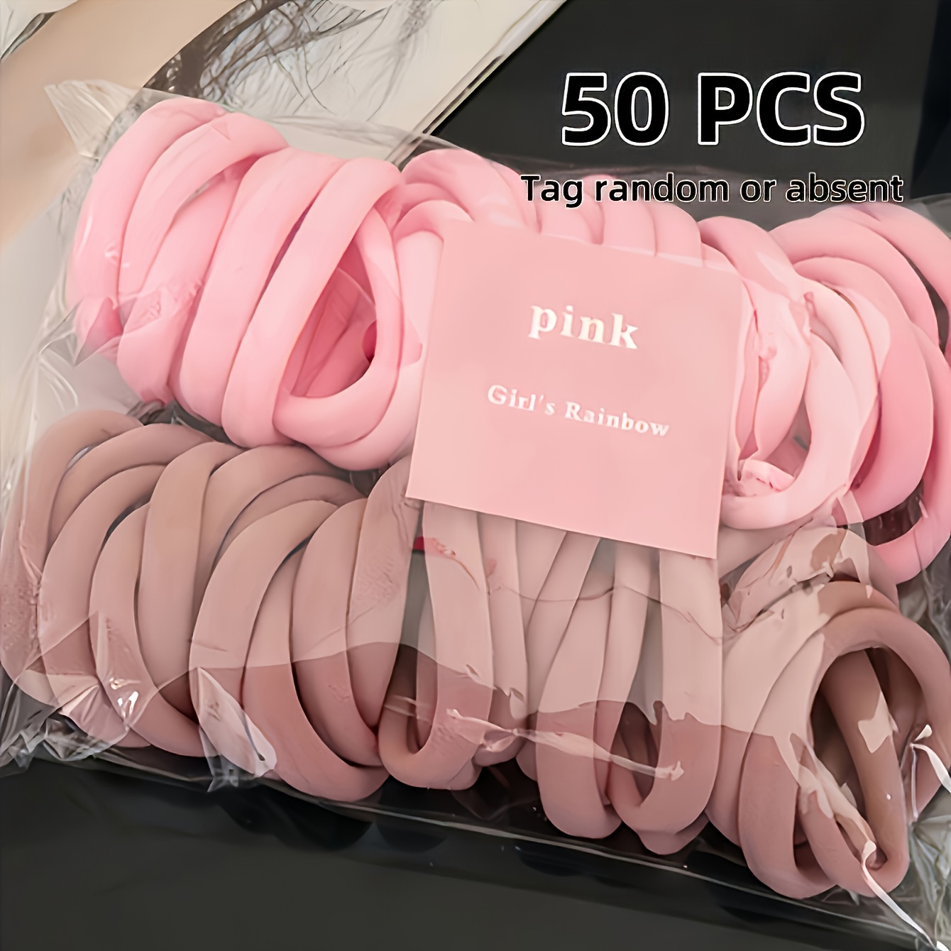 Laços de cabelo rosa macio feminino – faixas de cabelo antiderrapantes, cabelo rosa pastel para festas de ginástica diárias, cabelo para treino essencial