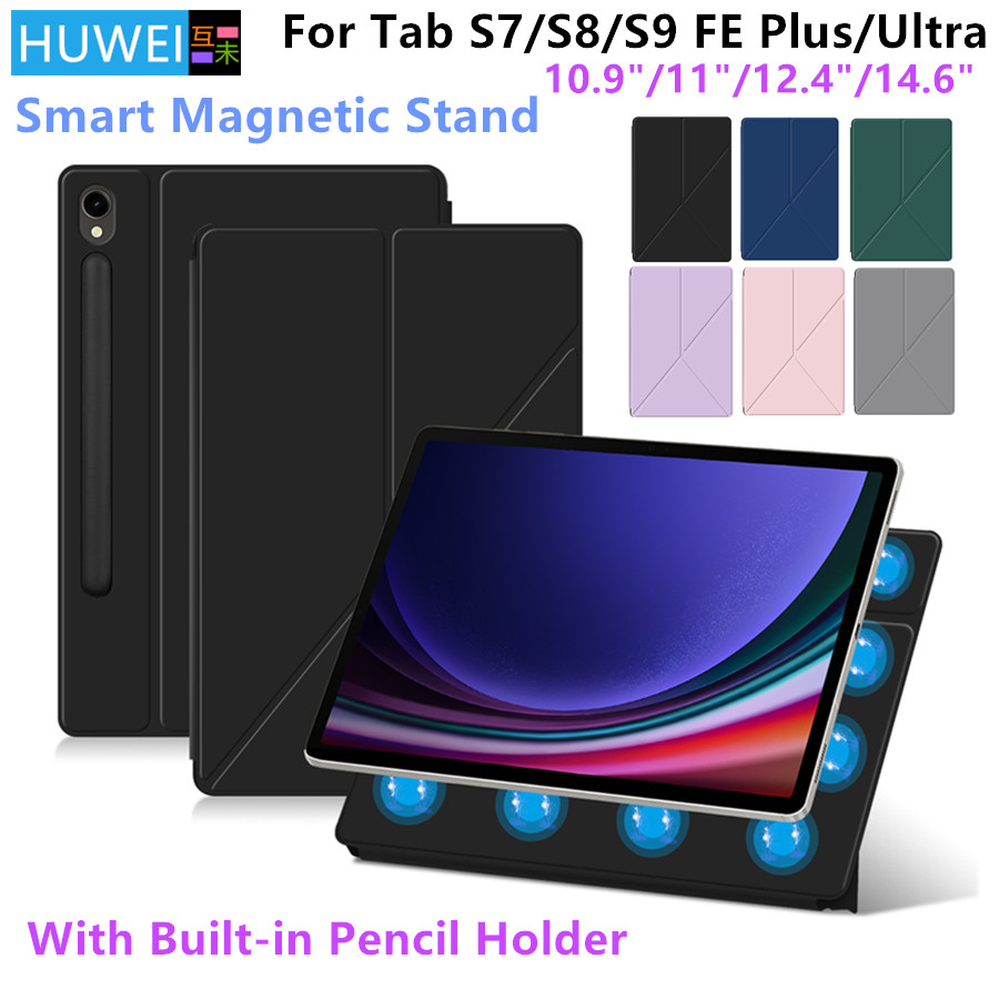 HUWEIแม่เหล็กสําหรับSamsung Galaxy Tab S9 FE S7 S8 Plus S9FE S7FE S9 + S8 + S8 S9 Ultra Talbetสมาร์ทฝาครอบกรณี