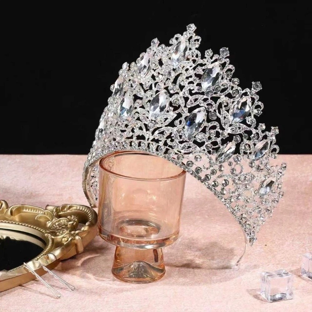 Corona de Bar Mitzvah, corona de cristal barroco, aro de pelo de estilo coreano, coronas de Príncipe de Metal, accesorios para el cabello de aleación, Tiaras redondas para boda