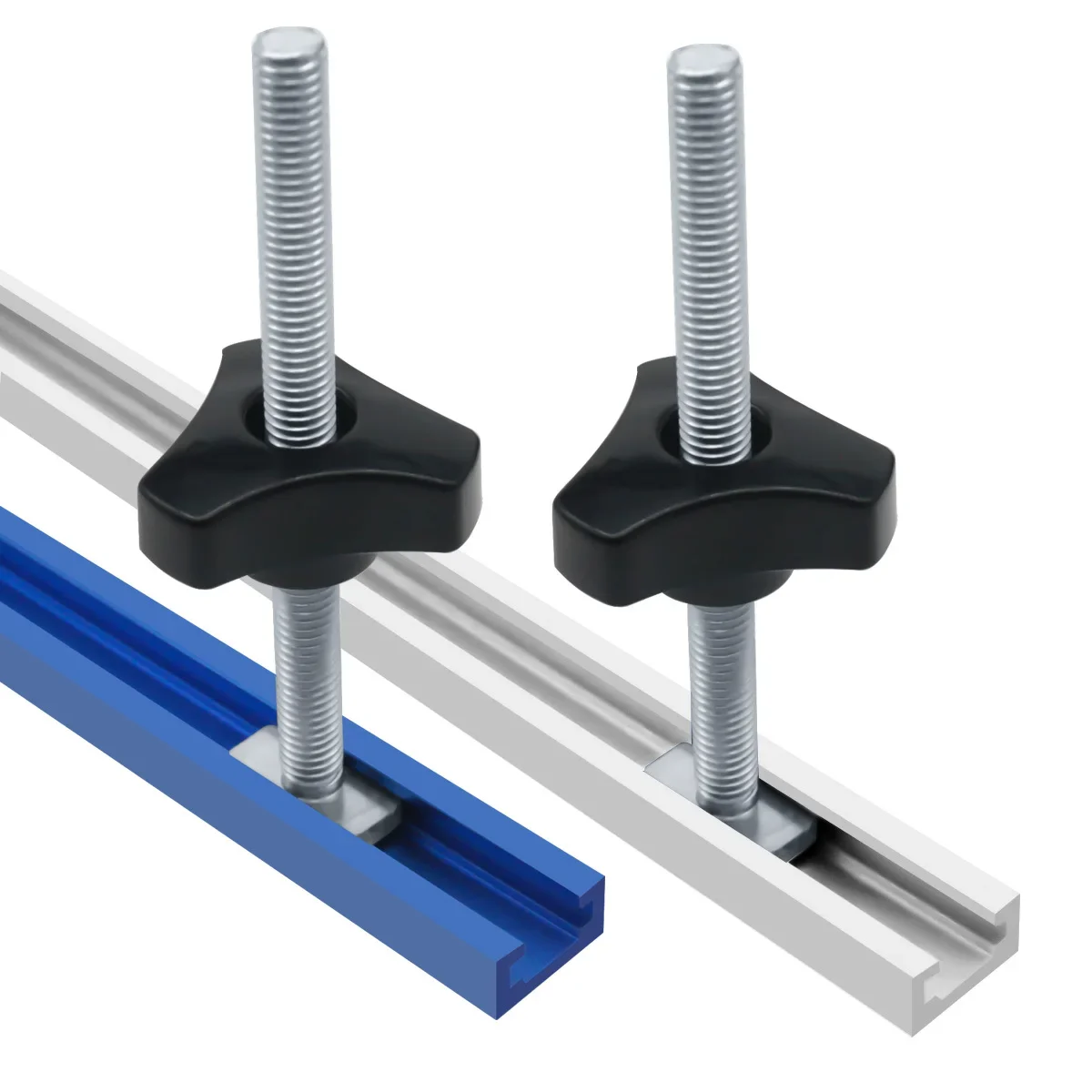 Rail en T à profil Double coupe de 500MM et bouton de boulon en T, écrou coulissant à rail à onglet, fente en T coulissante en T, piste en T universelle pour le travail du bois