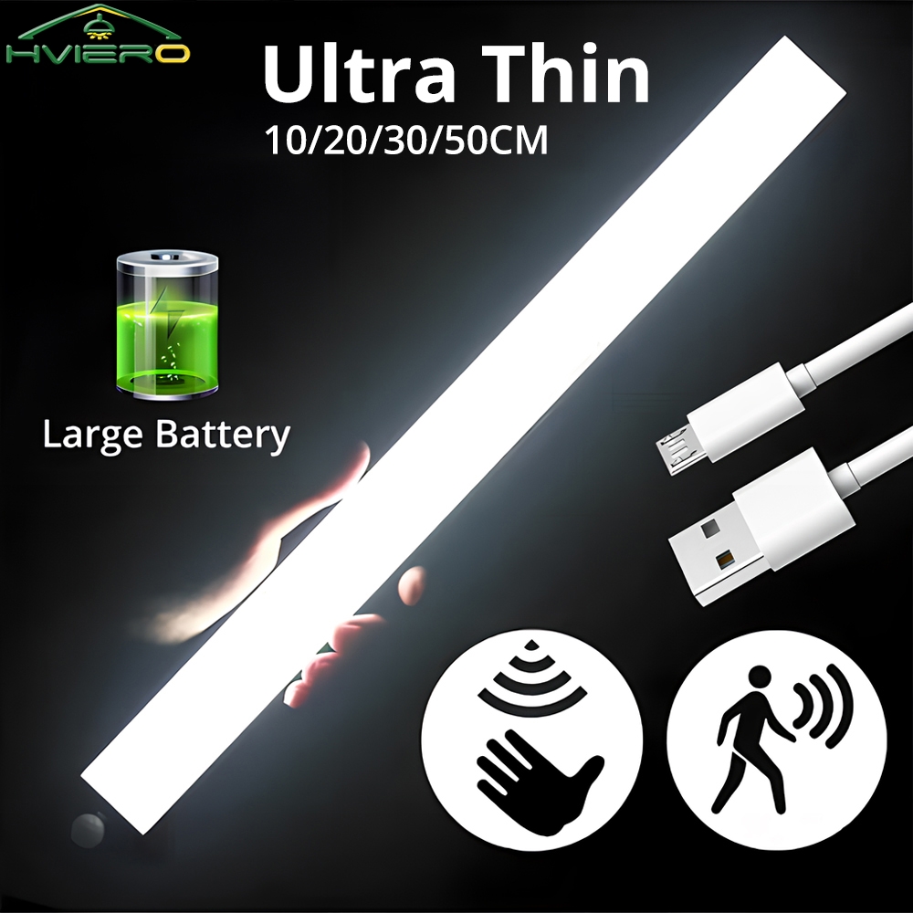 Lámpara Led con Sensor de movimiento inalámbrico, luz nocturna recargable por Usb, cocina, armario, iluminación decorativa para sala de estar, bombilla táctil inteligente
