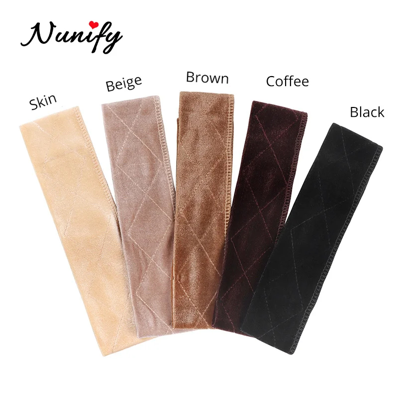 Nunify ลื่นกํามะหยี่นุ่มผู้หญิงวิกผม Grips แถบคาดศีรษะปรับผู้ถือวิกผมกํามะหยี่วิกผมอุปกรณ์เสริม Grip ผ้าพันคอผ้าพันคอ