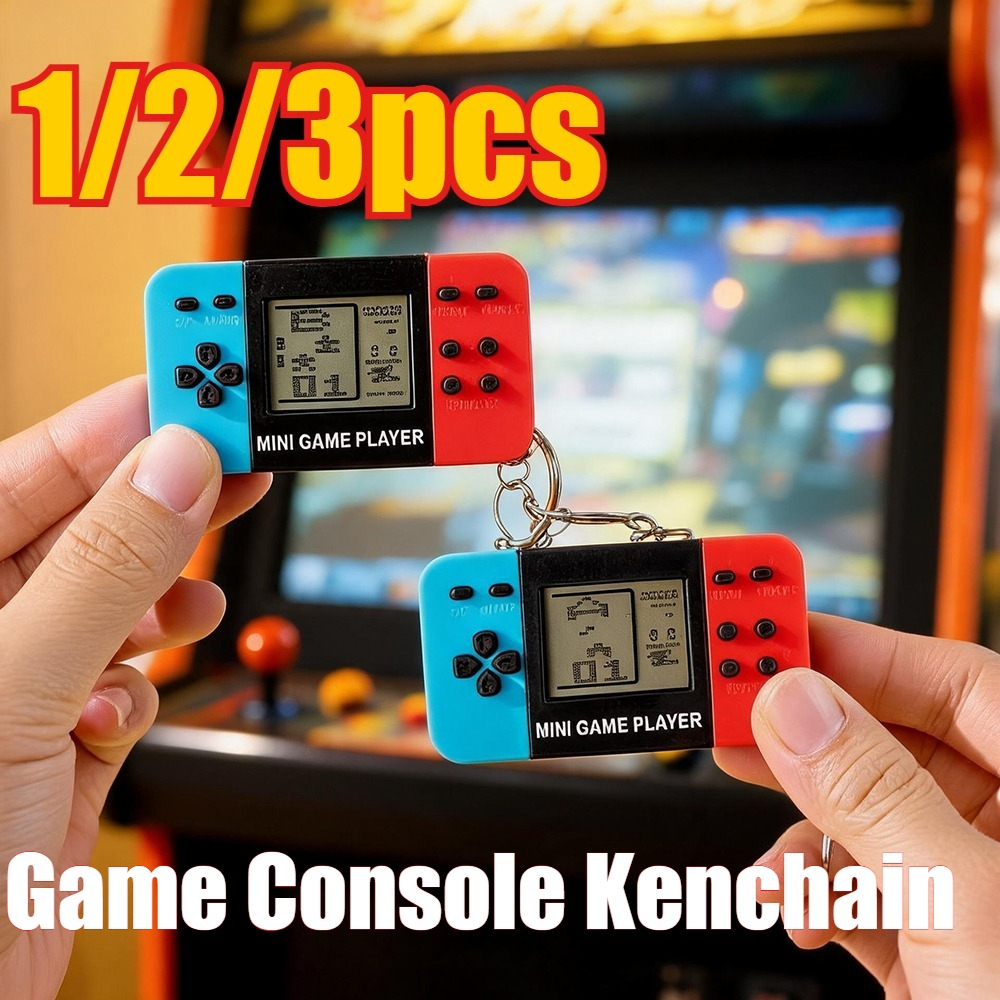 Consola de Juegos Portátil Clásica Tetri, Llavero Retro, Juguete de Rompecabezas Nostálgico para Hombres y Mujeres, Mini Llavero Colgante