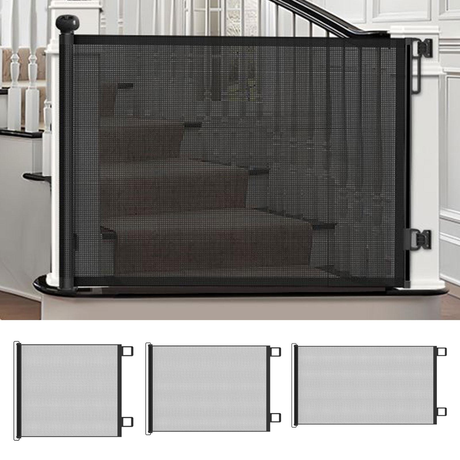 Retractable Baby Gate Punch-free Pets Stair Gate Dog Cat Stair Door Fence Childproof Net No-Drill Mesh  Kids Safety doorway